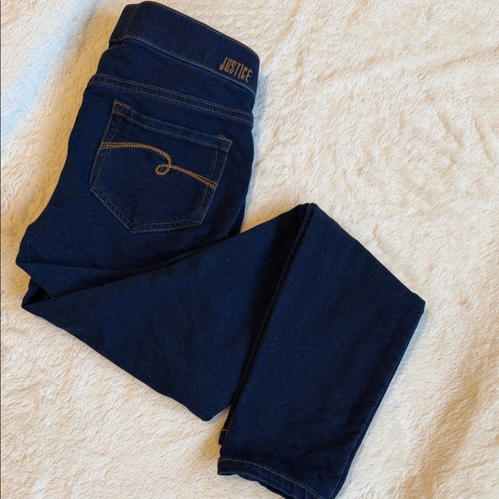 Justice Navy Skinny French Terry JEGGINGS